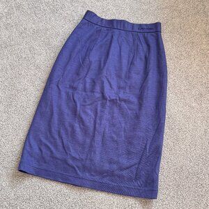 Lancel Paris Periwinkle Pencil Skirt 100% Wool Designer Japan Made XS    - N2416